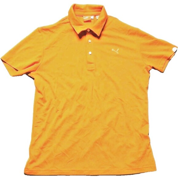 Puma Sport Lifestyle Men’s Orange Short Sleeve Golf Polo Shirt Size Large - Picture 1 of 13